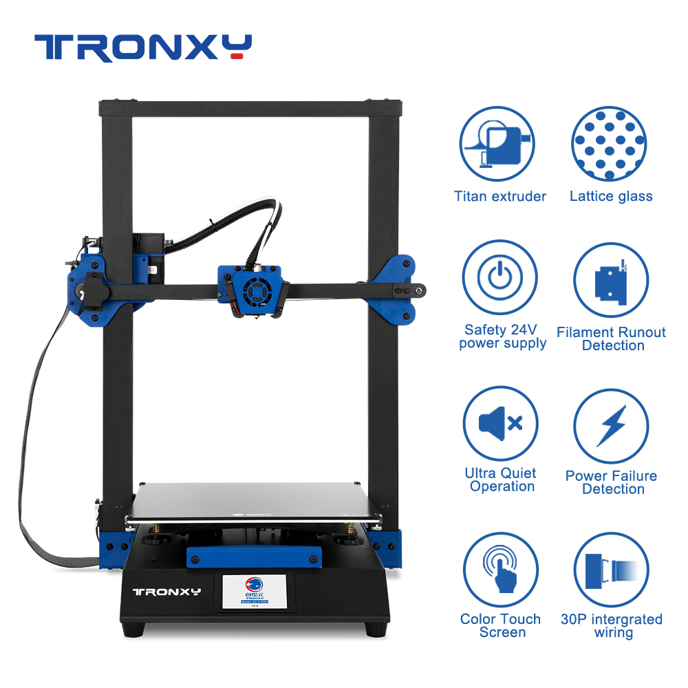 TRONXY XY-3 Pro DIY 3D printer kit 300x300x400mm with 24V power supply / titanium extruder / silent motherboard 2225 driver chip / large printing area for filament detection