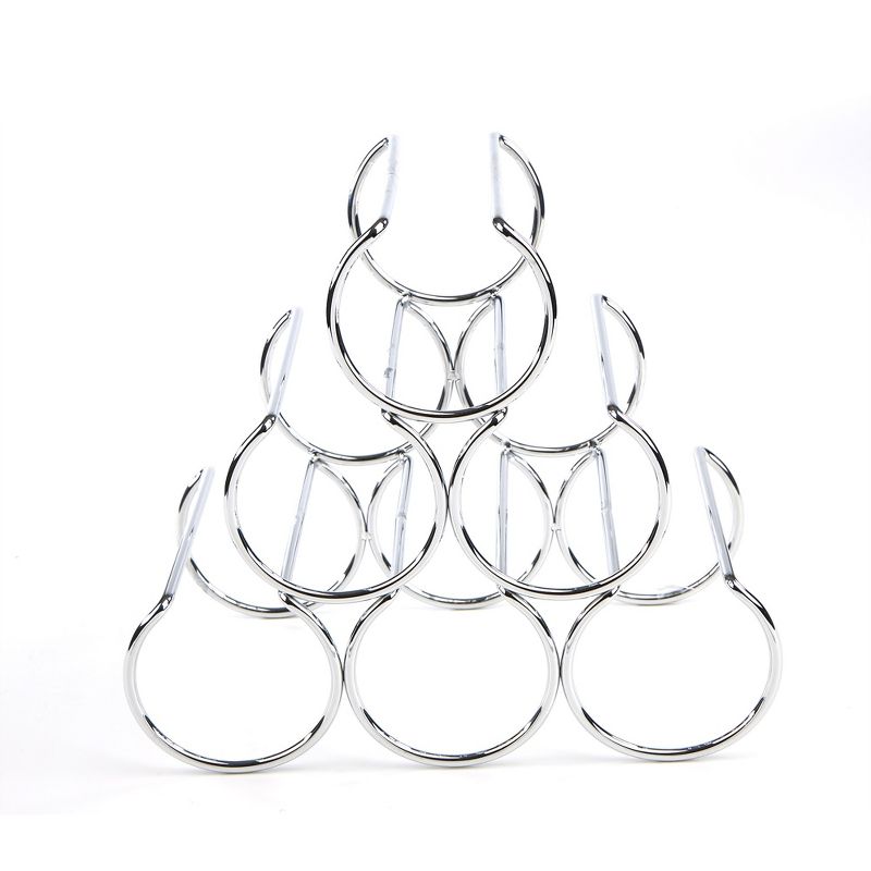 Mind Reader Steel Framed Pyramid Shaped Wine Bottle Holder Organizer, Silver