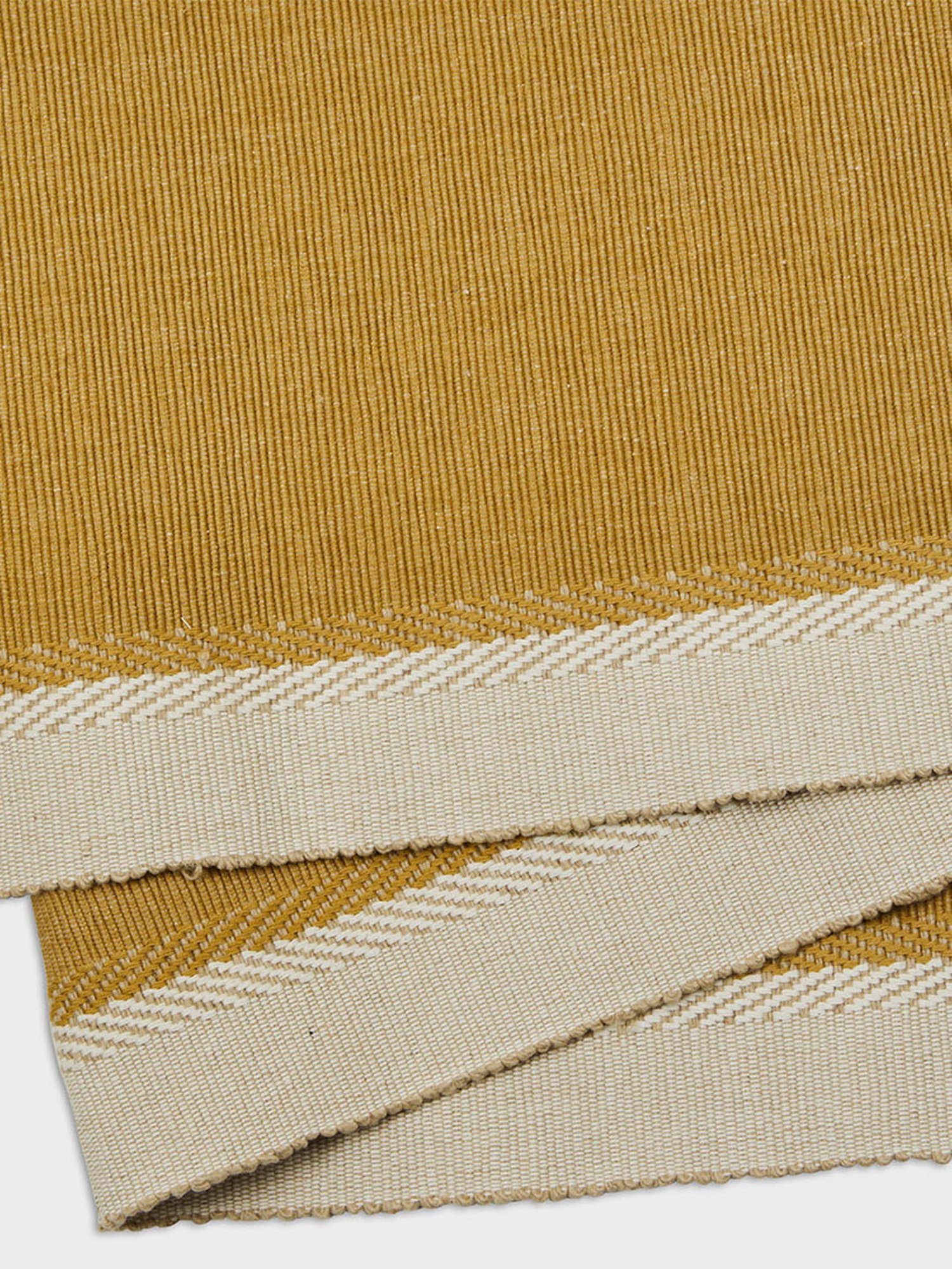 Fabindia Home Samara Woven Ochre Yellow 525 GSM Cotton Runner