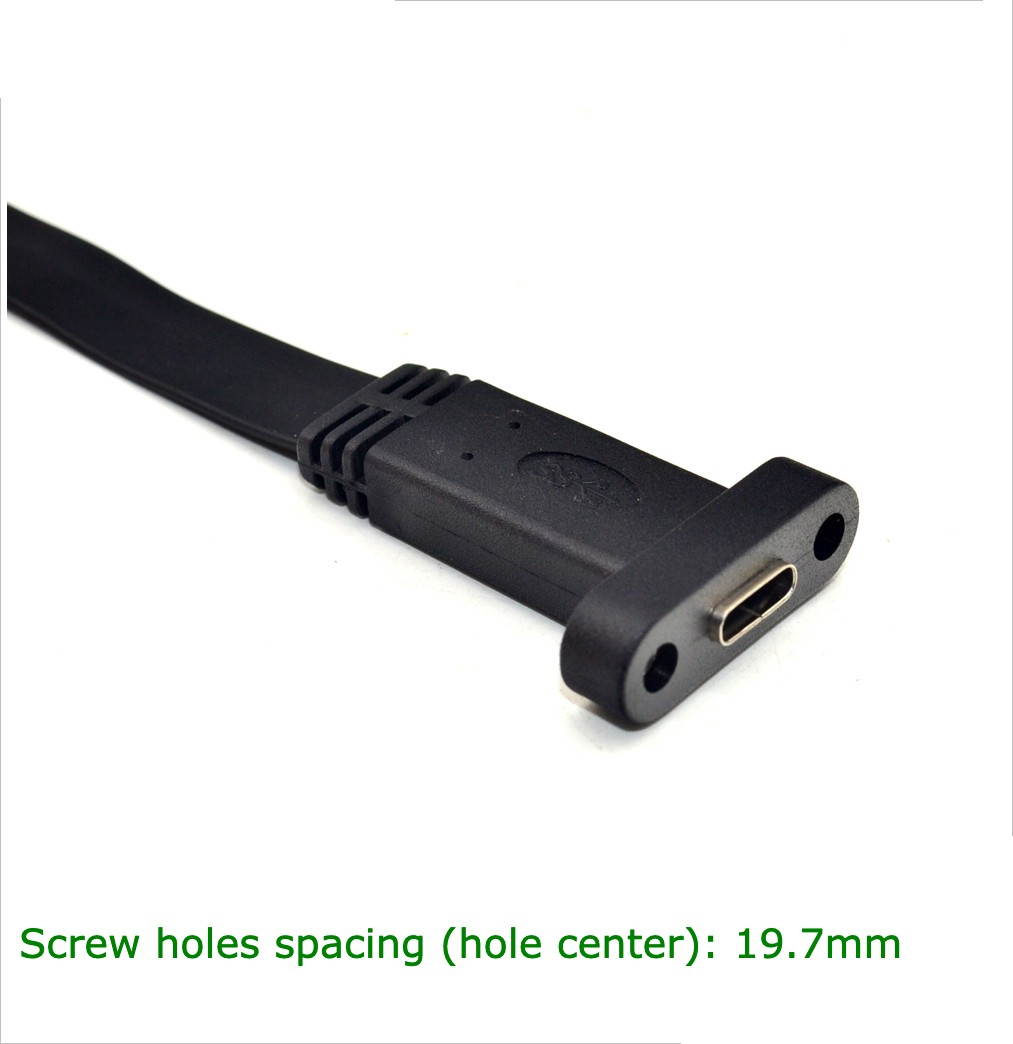 Motherboard 20Pin USB 3.1 Type-E Header Male Gen2 10Gbps to USB 3.1 Type-C USB-C Female Extension Data Cable with Back Panel Low Profile Half Height Bracket 8cm Backplate Black 80cm