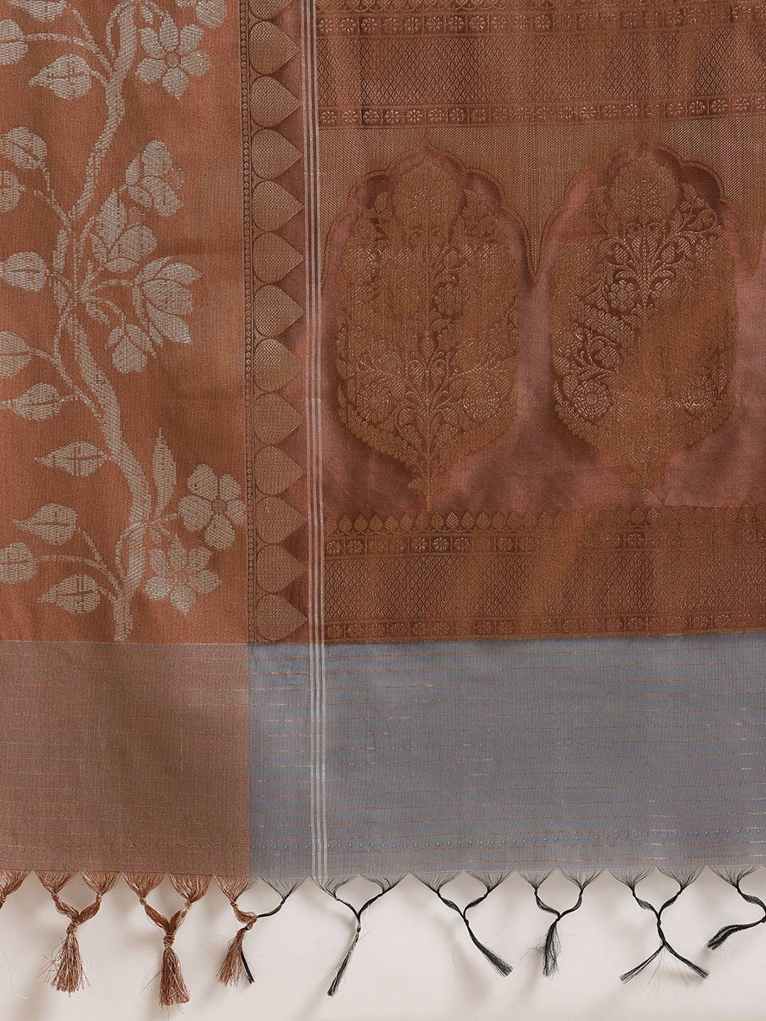 Banarasi Silk Works Grey Woven Saree with Blouse