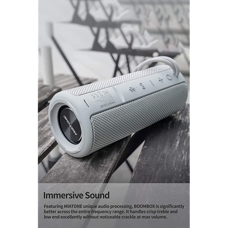 Outdoor Portable Bluetooth Wireless Speaker Waterproof - Grey
