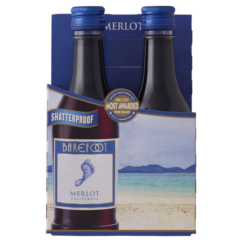 Barefoot Merlot Red Wine - 4pk/187ml Bottles