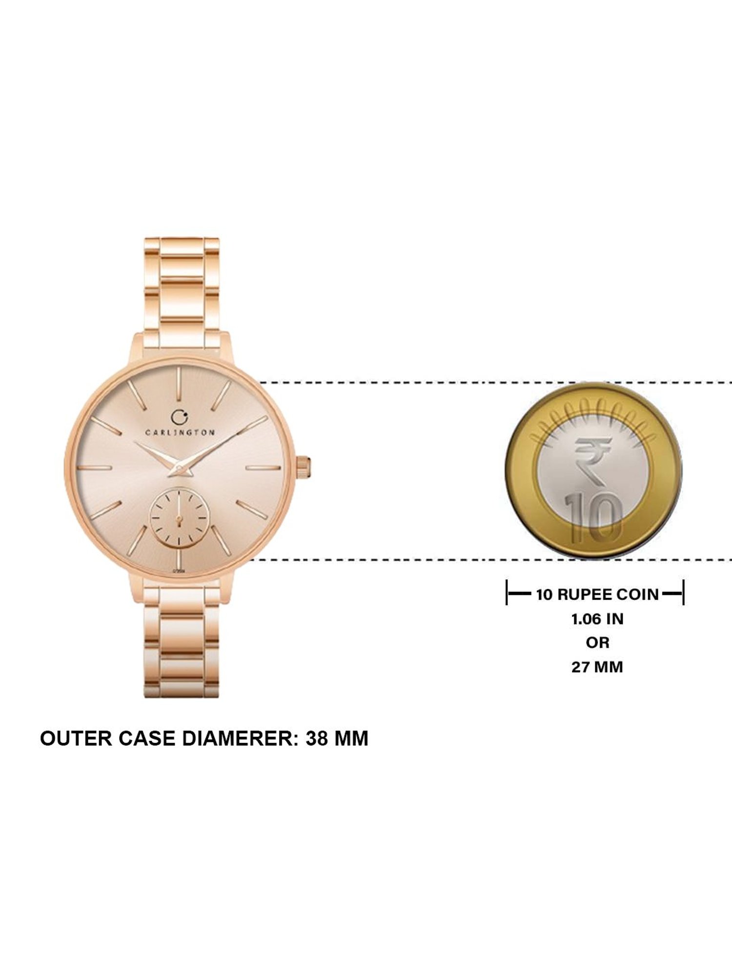 Carlington Iconic 2038 RoseGold Analog Watch for Women
