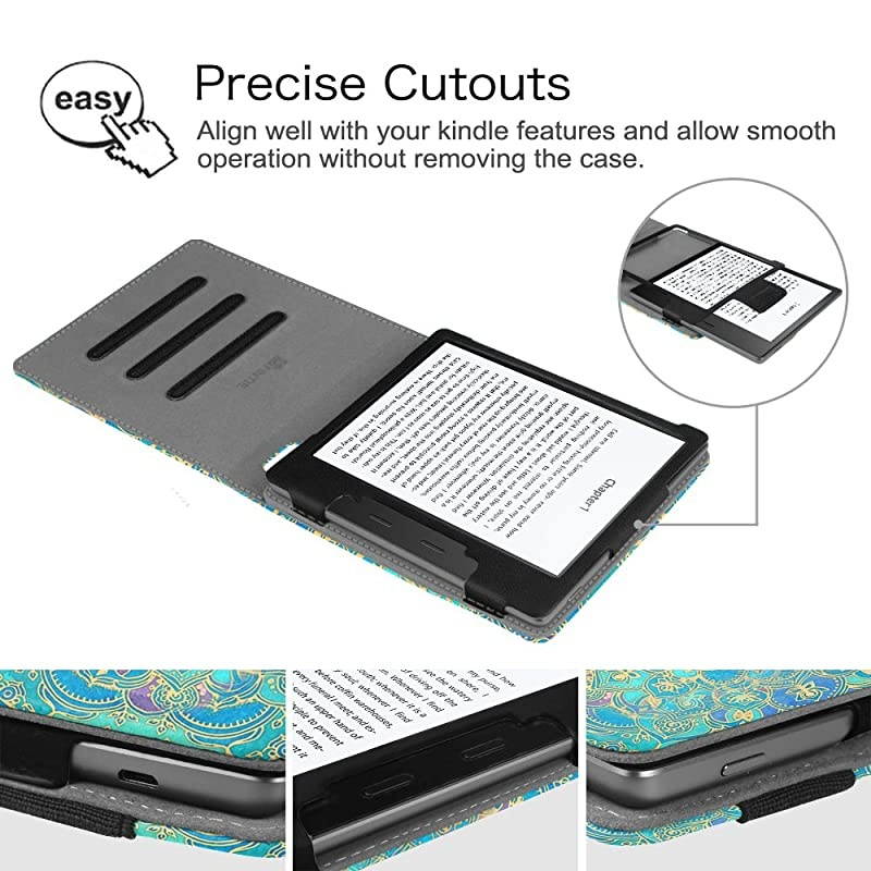 Flip Case for Kindle Oasis (10th and 9th Gen, 2019 & 2017 Release) - Multi Angle Hands Free Viewing Stand Cover (Auto Wake Sleep for 2017 Version Only, Not for 2019 Version), Shades of Blue