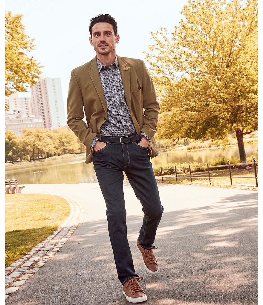 Johnston & Murphy Washed Cotton Printed Blazer