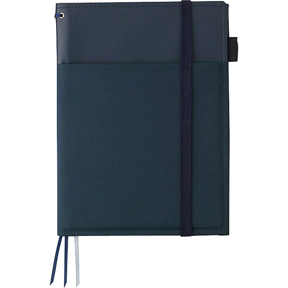 Kokuyo cover notebook systemic ring notebook corresponding A5 tone leather navy blue B ruled 50 sheets Bruno -V685B-DB