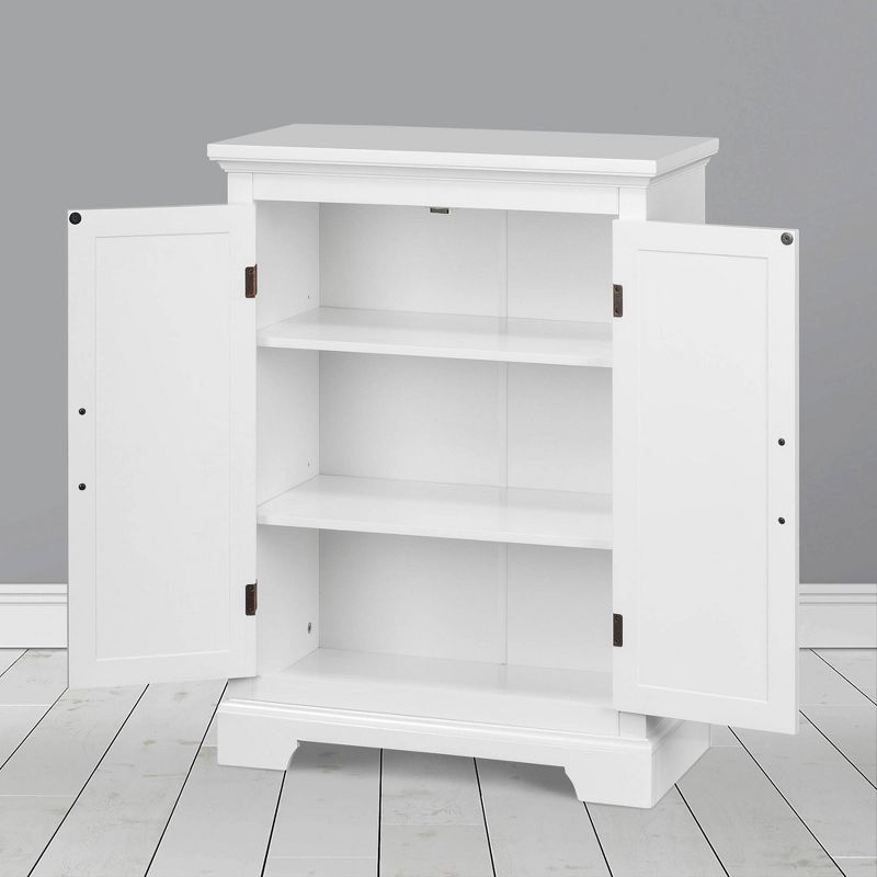 Teamson Home Shea Floor Storage Cabinet with Double Doors White - Elegant Home Fashions