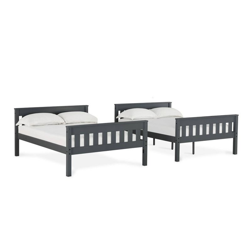 Full over Full Dolan Bunk Bed with USB Port Gray - Dorel Living