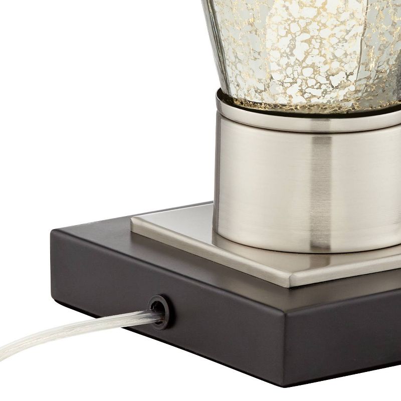 Regency Hill Landro Mercury Glass Blue Softback Table Lamps Set of 2