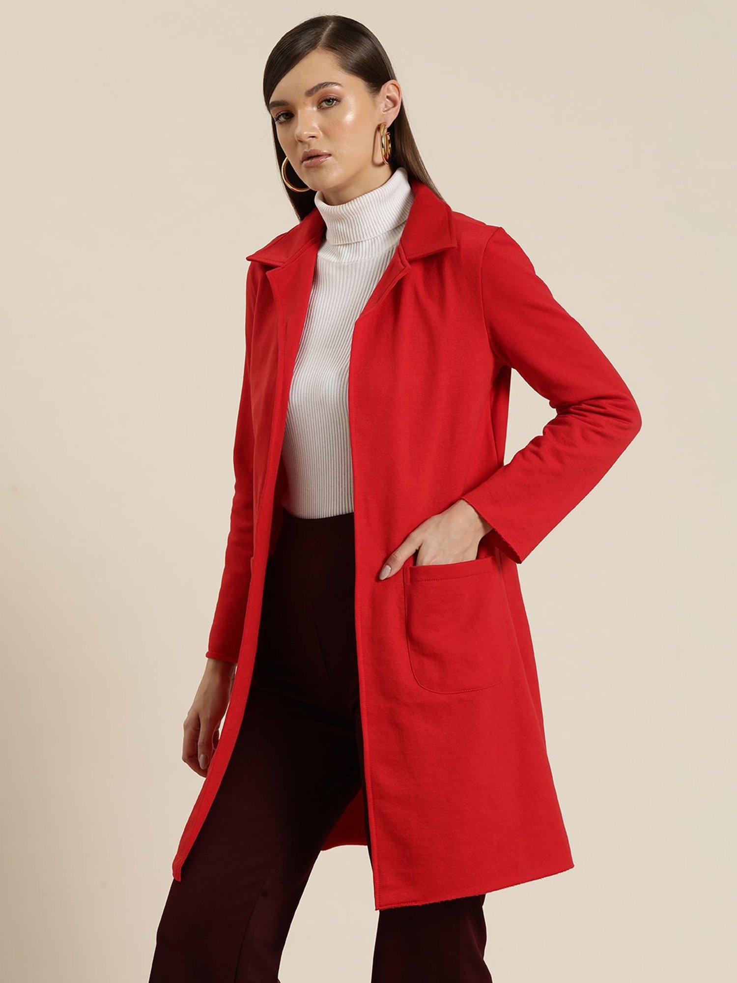 Qurvii Red Fleece Coat