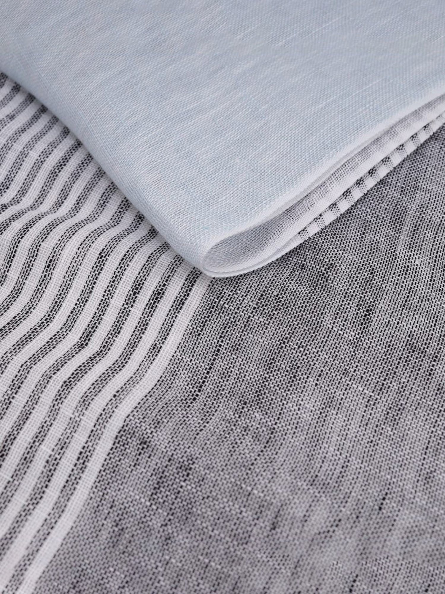 Linen Club Grey Striped Pure Linen Stole