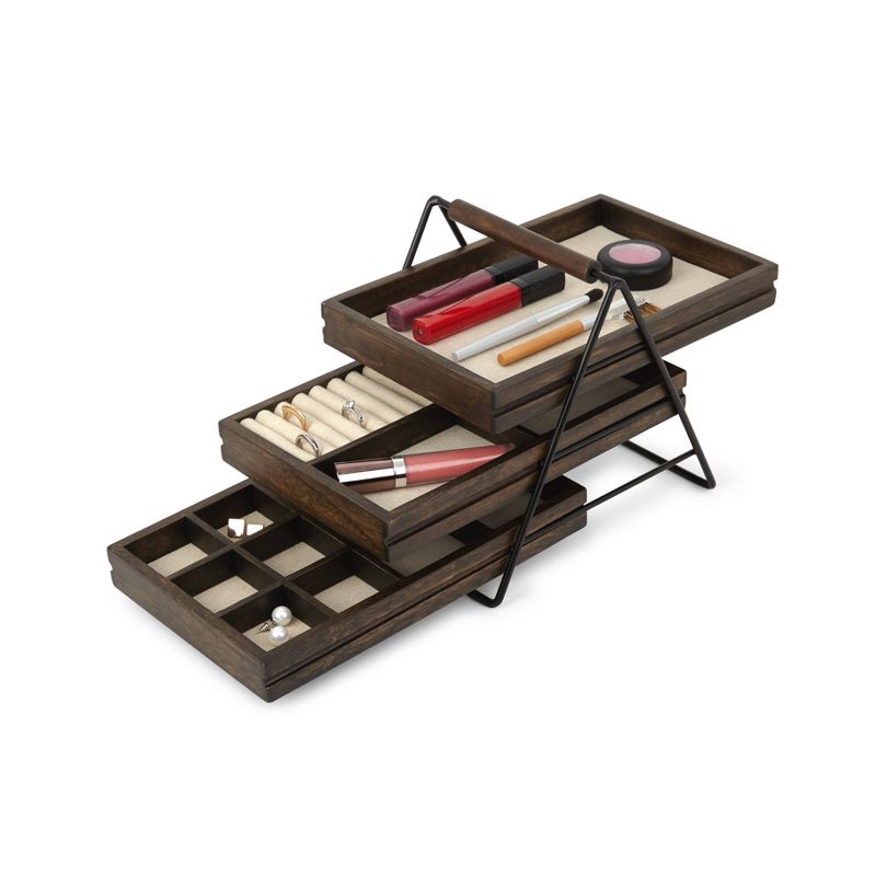 Terrace Jewelry Storage Box Black/Walnut - Umbra