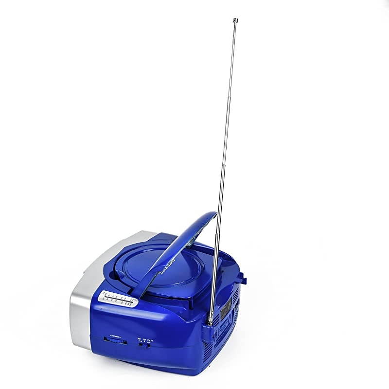 Portable CD Player - Programmable Boombox, AM/FM Radio, Bluetooth Blue CDB23BT