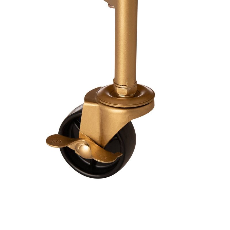 Deluxe Metal Oval Mirrored Bar Cart Gold - Glitzhome