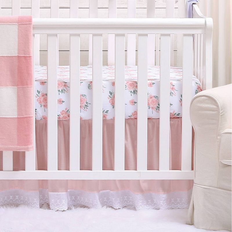 The Peanutshell Farmhouse Crib Skirt  - Gray