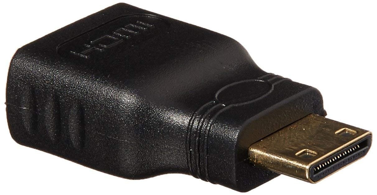 4XEM 4XHDMIFMMINI 4XEM Mini HDMI Male To HDMI A Female Adapter - 1 x HDMI (Mini Type C) Male Digital Audio/Video - 1 x HDMI (Type A) Female Digital Audio/Video - Gold Plated Connector - Black