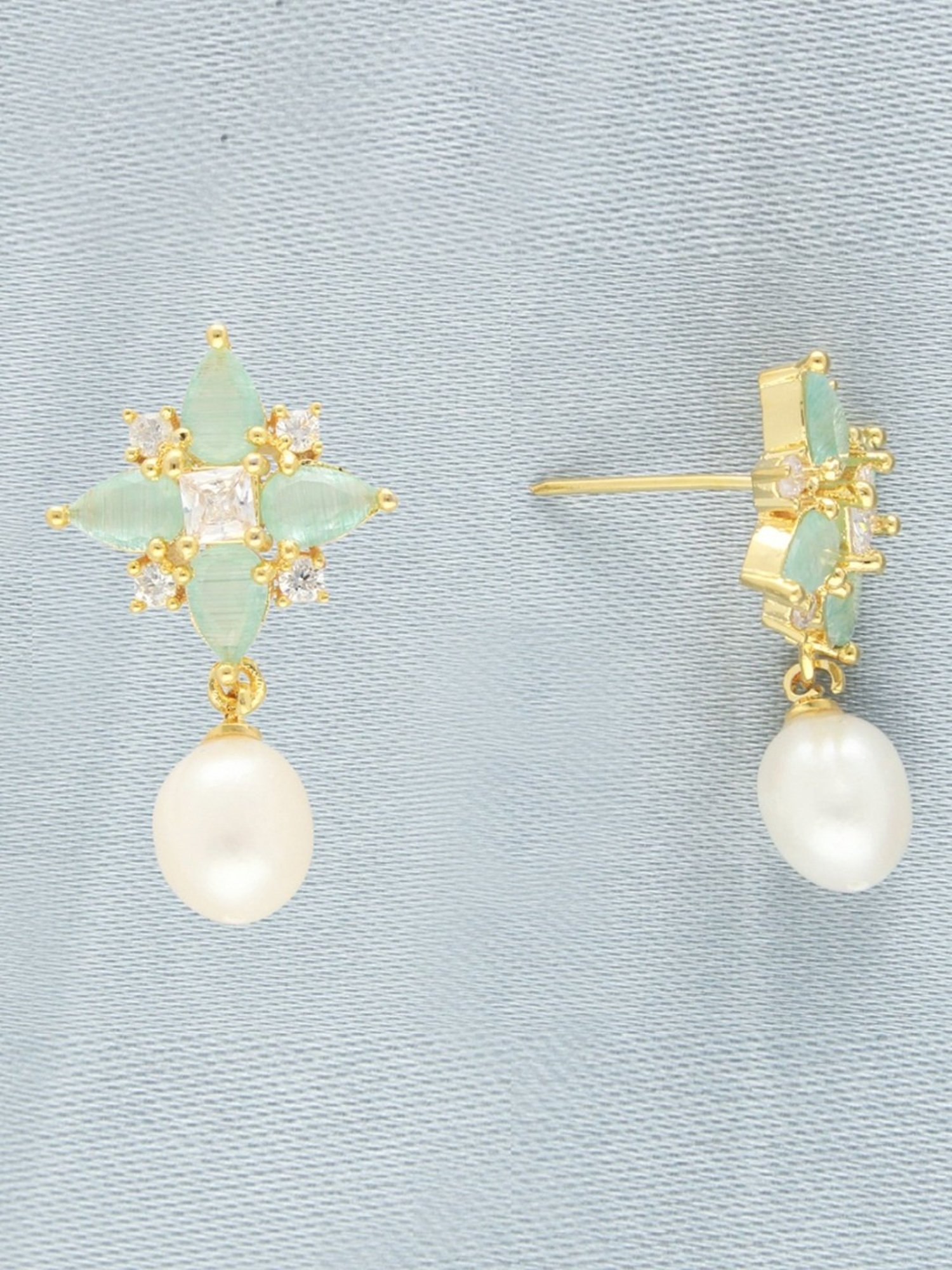 OOMPH Jewellery Yellow Enamel Floral Jhumki