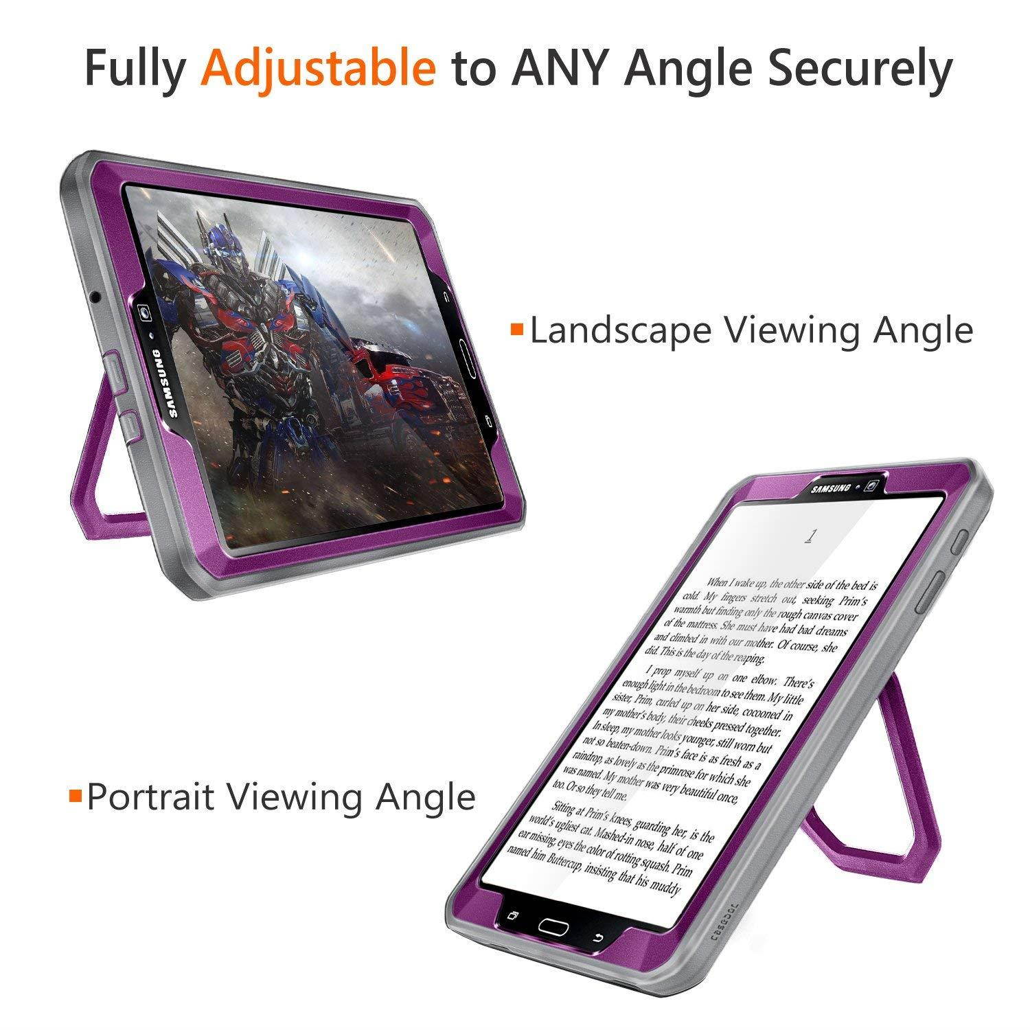 Fintie Case for Samsung Galaxy Tab A 10.1 (2016 NO S Pen Version), [Tuatara Magic Ring] 360 Rotating Multi-Functional Grip Stand Shockproof Cover Built-in Screen Protector for Tab A 10.1 Tablet,Purple