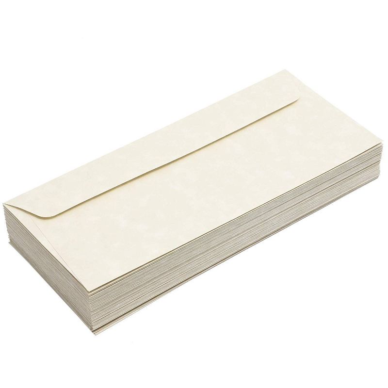 50 Pack Self Adhesive Tape Parchment Envelopes #10 (9 1/2 x4 1/4  in) for Invitation Greeting Cards, Mailing Letters, Thank You Notes
