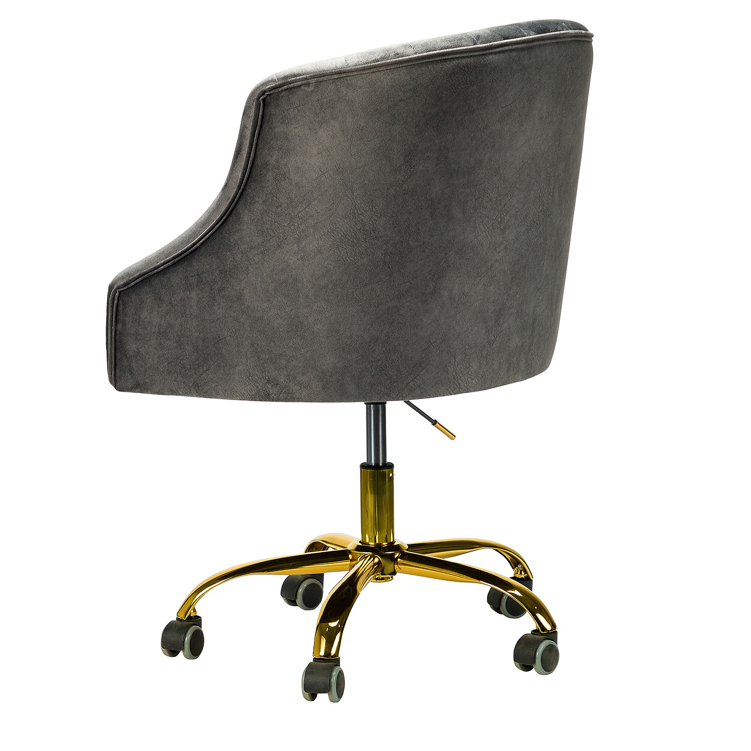Jayden Creation Lydia Height Adjustable Velvet Task Chair with Swivel Gold Metal Base for Home Office, Bedroom, Living Room