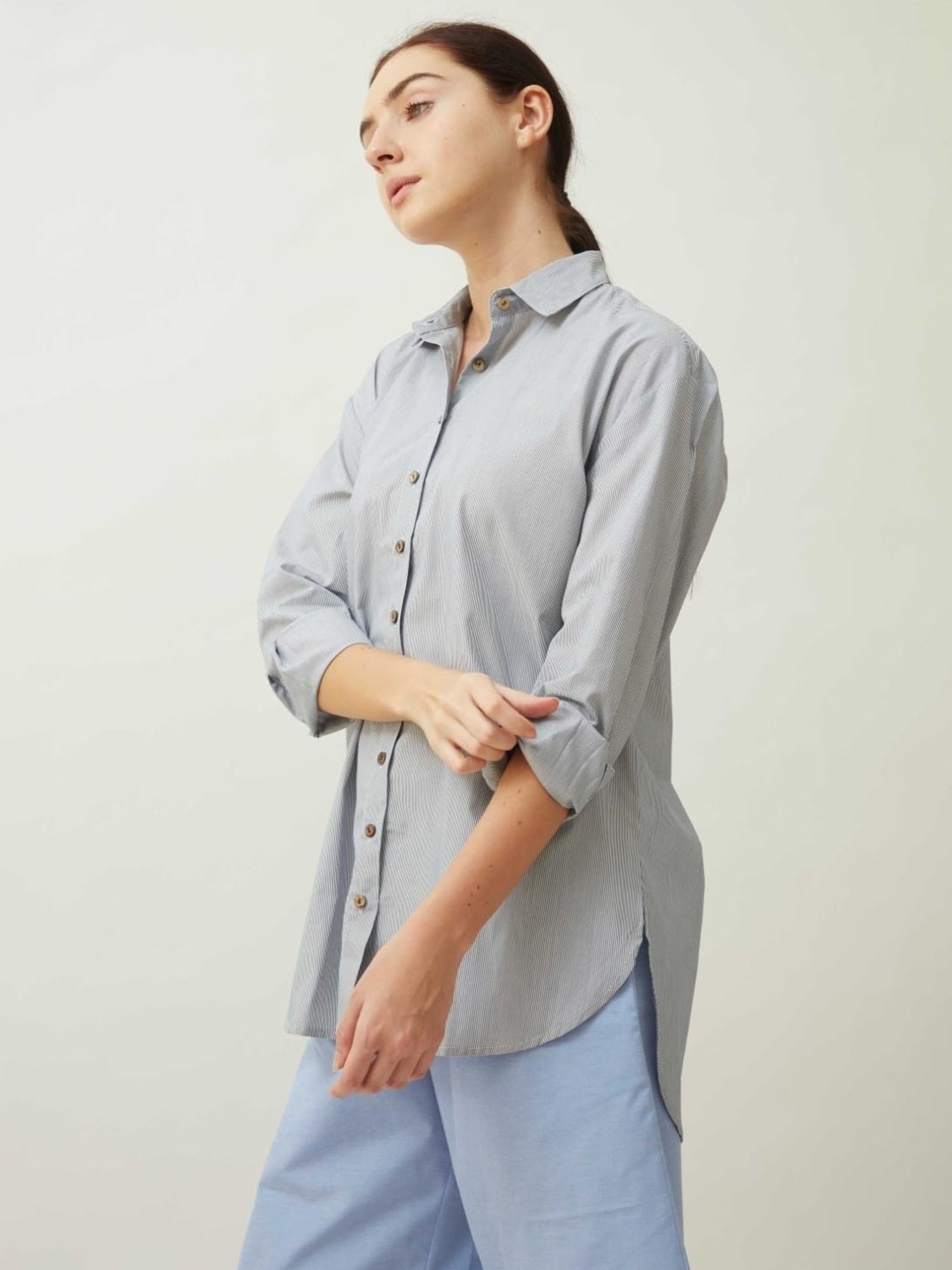 Saltpetre Sustainable Organic Jessica Shirt - Blue Stripe