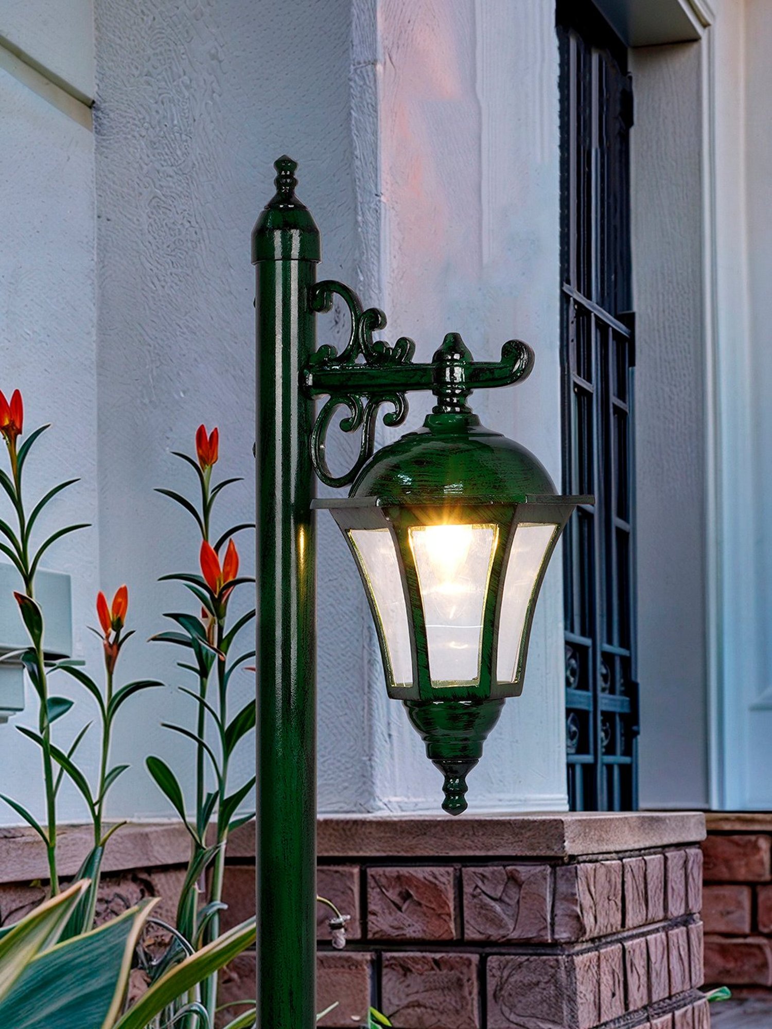 Pure Home and Living Grey Glass Trophy Shaped Table Lamp Stand