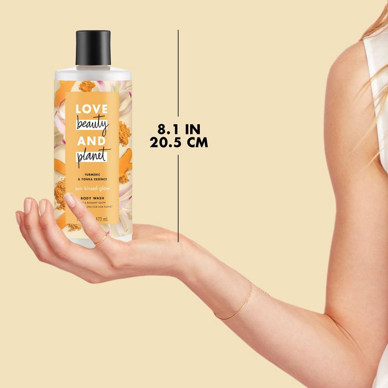 Love Beauty & Planet Turmeric & Tonka Essence Sun-Kissed Glow Body Wash Soap - 16 fl oz