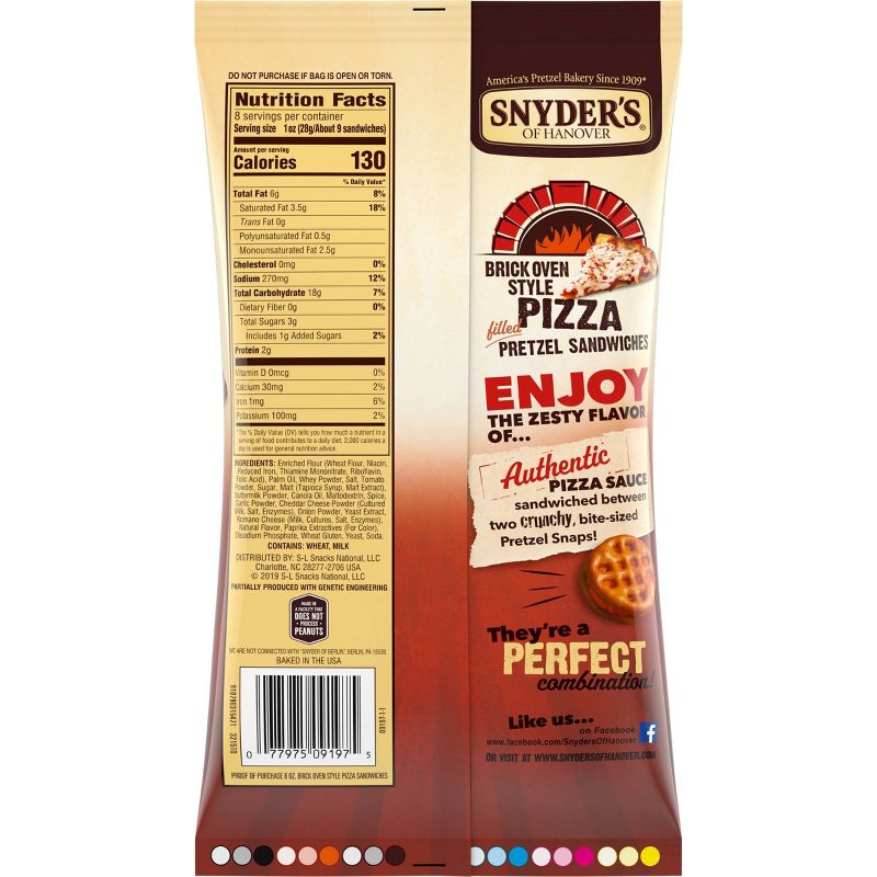 Snyder's Of Hanover Brick Oven Style Pizza Filled Pretzel Sandwiches - 8oz
