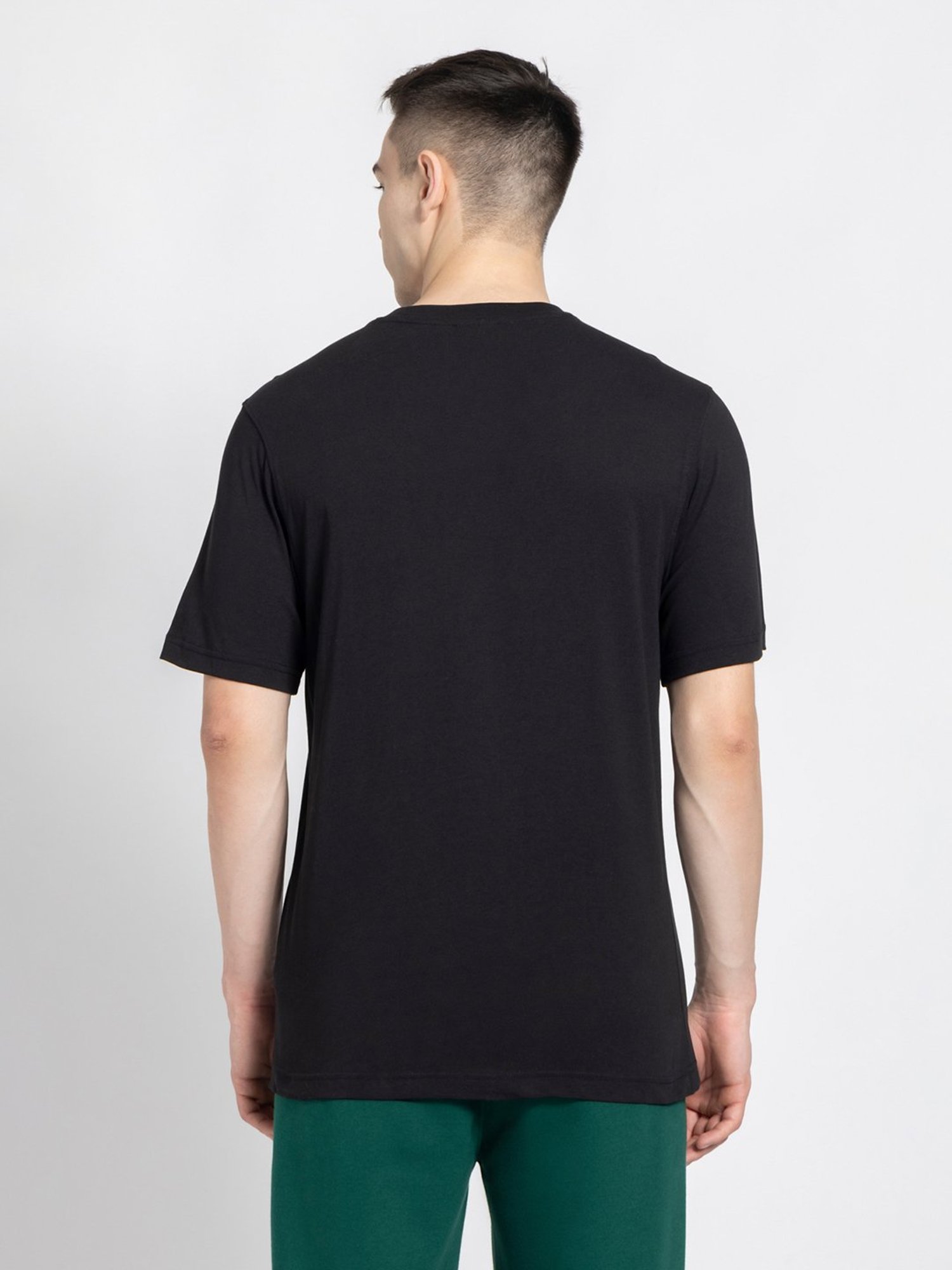 Adidas Originals Black Regular Fit Cotton Trefoil Logo T-Shirt