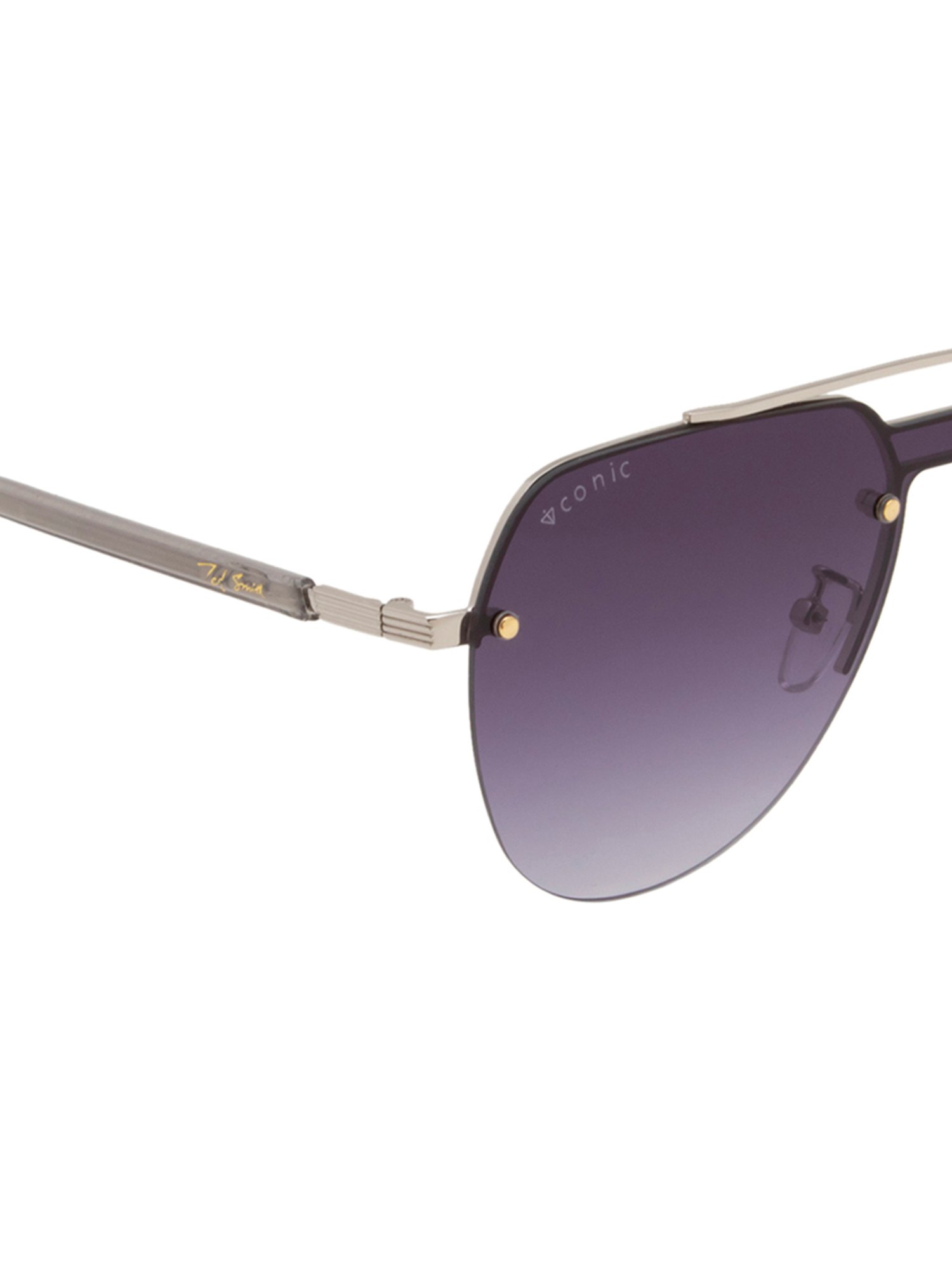 Ted Smith Grey Aviator UV Protection Unisex Sunglasses