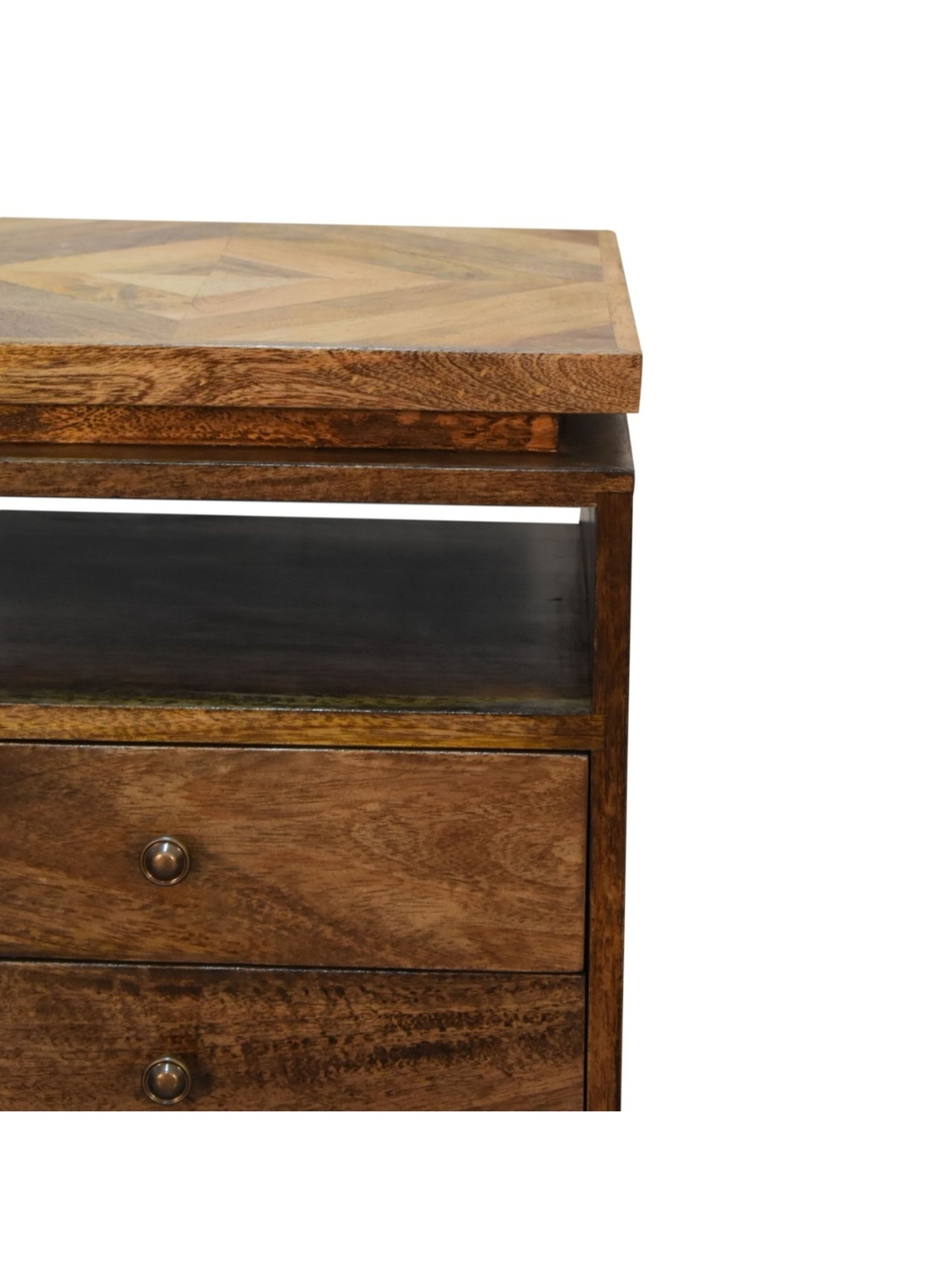 Ikiriya Avina Solid Dark Brown Wood End Table