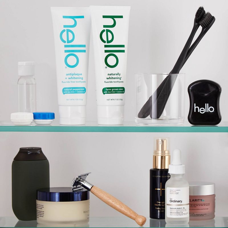 hello Activated Charcoal Infused Floss Natural Peppermint Flavor - Trial Size - 50m