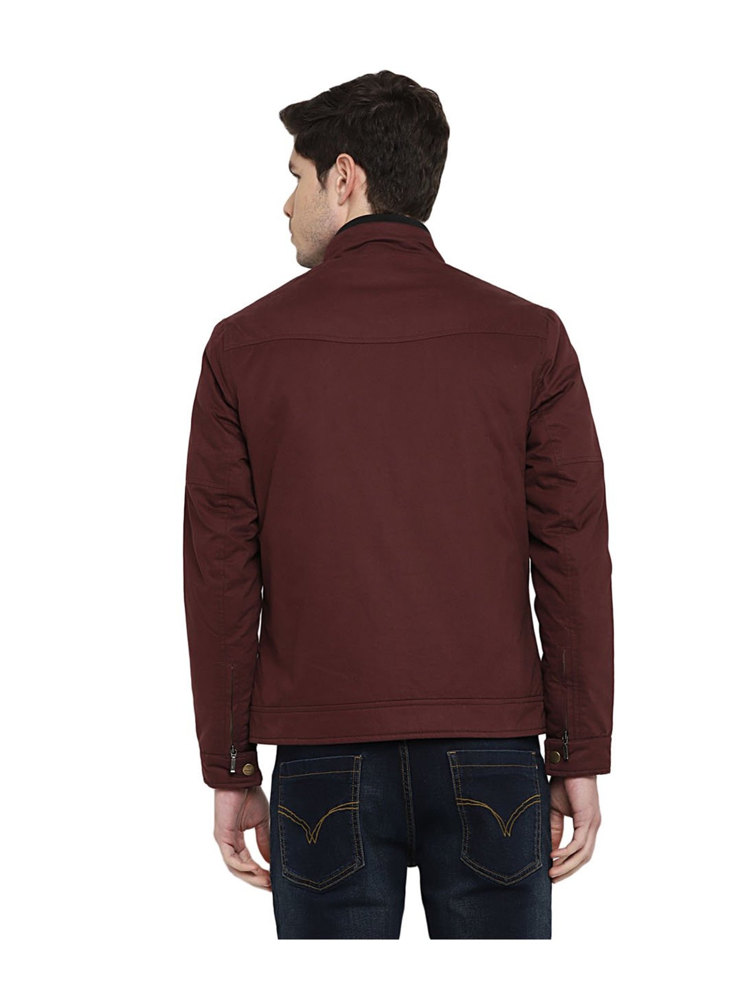 Red Chief Maroon Regular Fit Plain Jacket