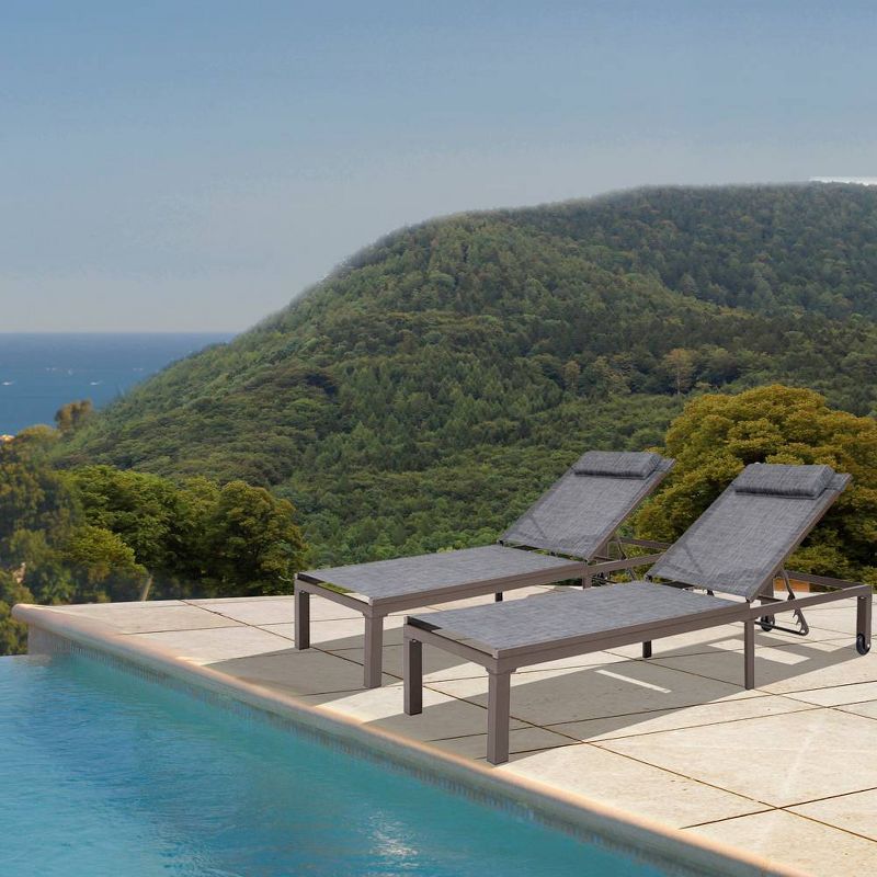 NewPort Outdoor Wicker Chaise Lounge - Dark Gray - Coaster