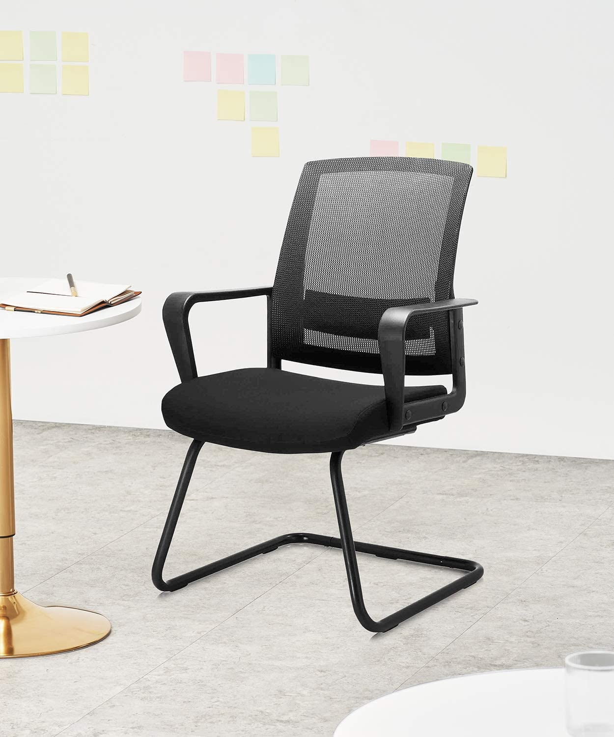 COLAMY Office Guest Chair with Lumbar Support and Mid Back Mesh Space Air Grid Series for Reception Conference Room
