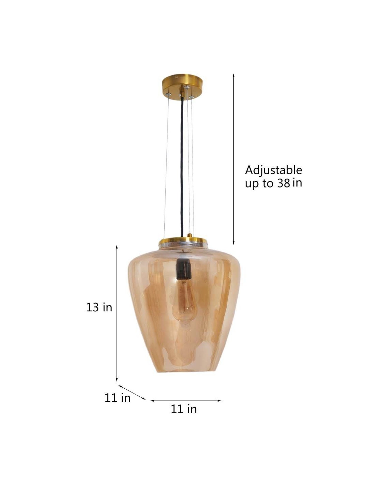 Kapoor E Illuminations 'Florien' Matt Gold Glass Hanging Light - Set of 1