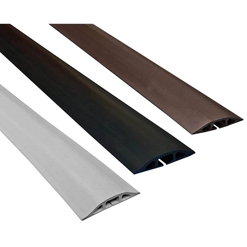 D2 Low Profile Rubber Duct Cord Cover Floor Cable Protector 5 Feet Gray Raw Rubber Material