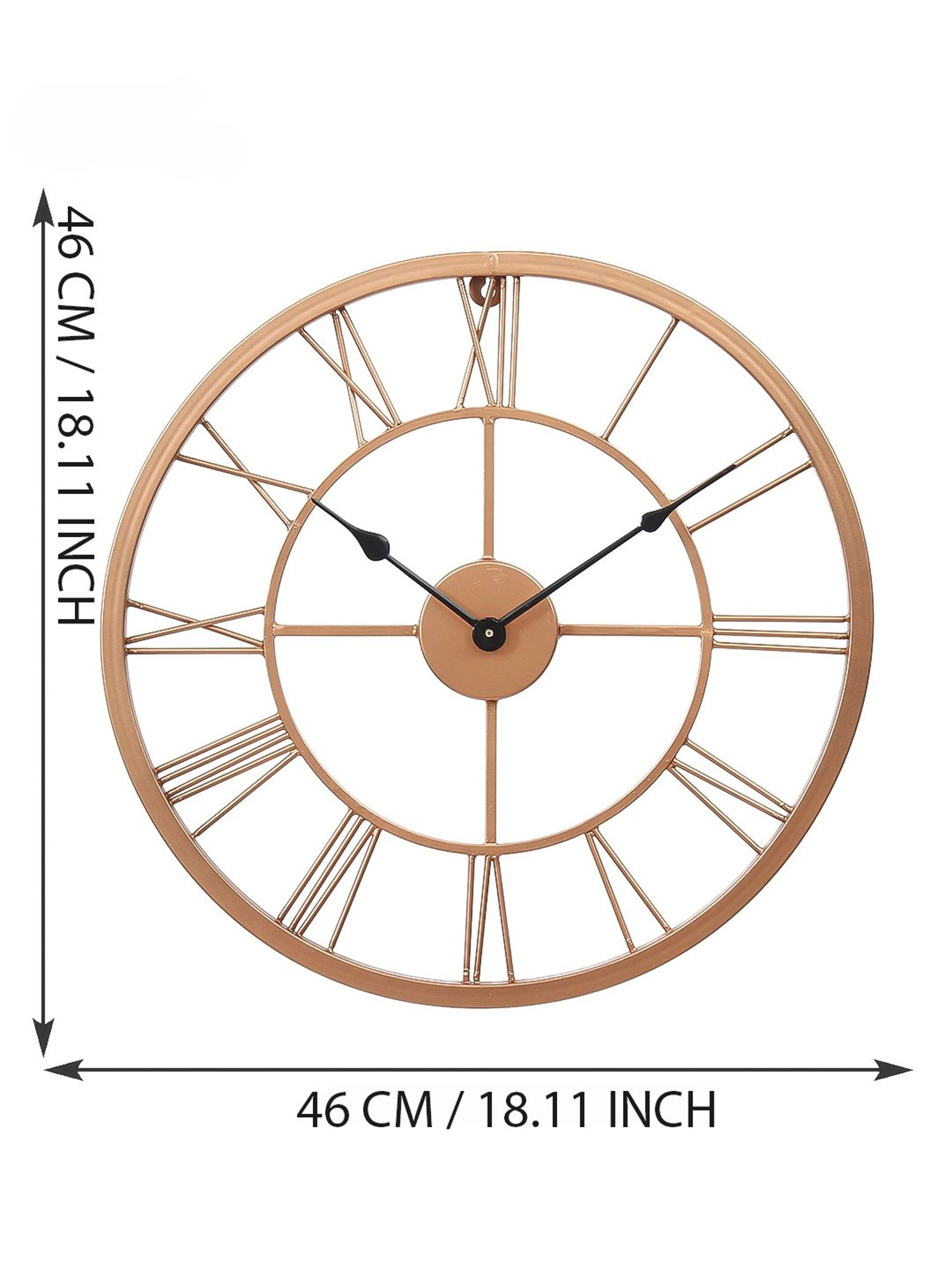 CHRONIKLE Round Copper Rose Gold Iron Wall Clock