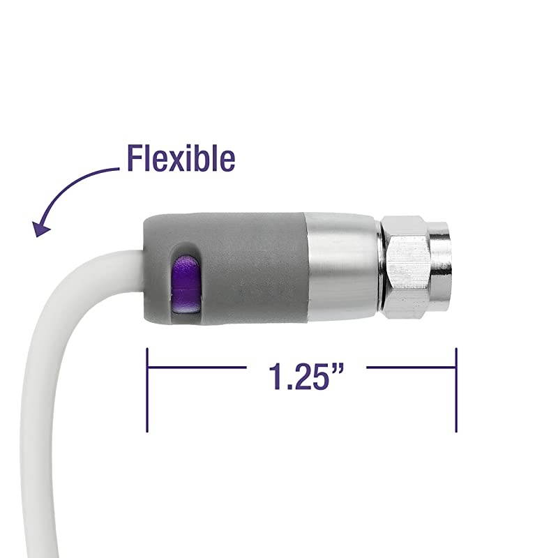 Coaxial Cable (3 Feet) with F-Male Connectors &ndash; Dual Shielded - Flex Series - Digital Audio/Video Cable - White - (Part# CJ03-MWF-N1)