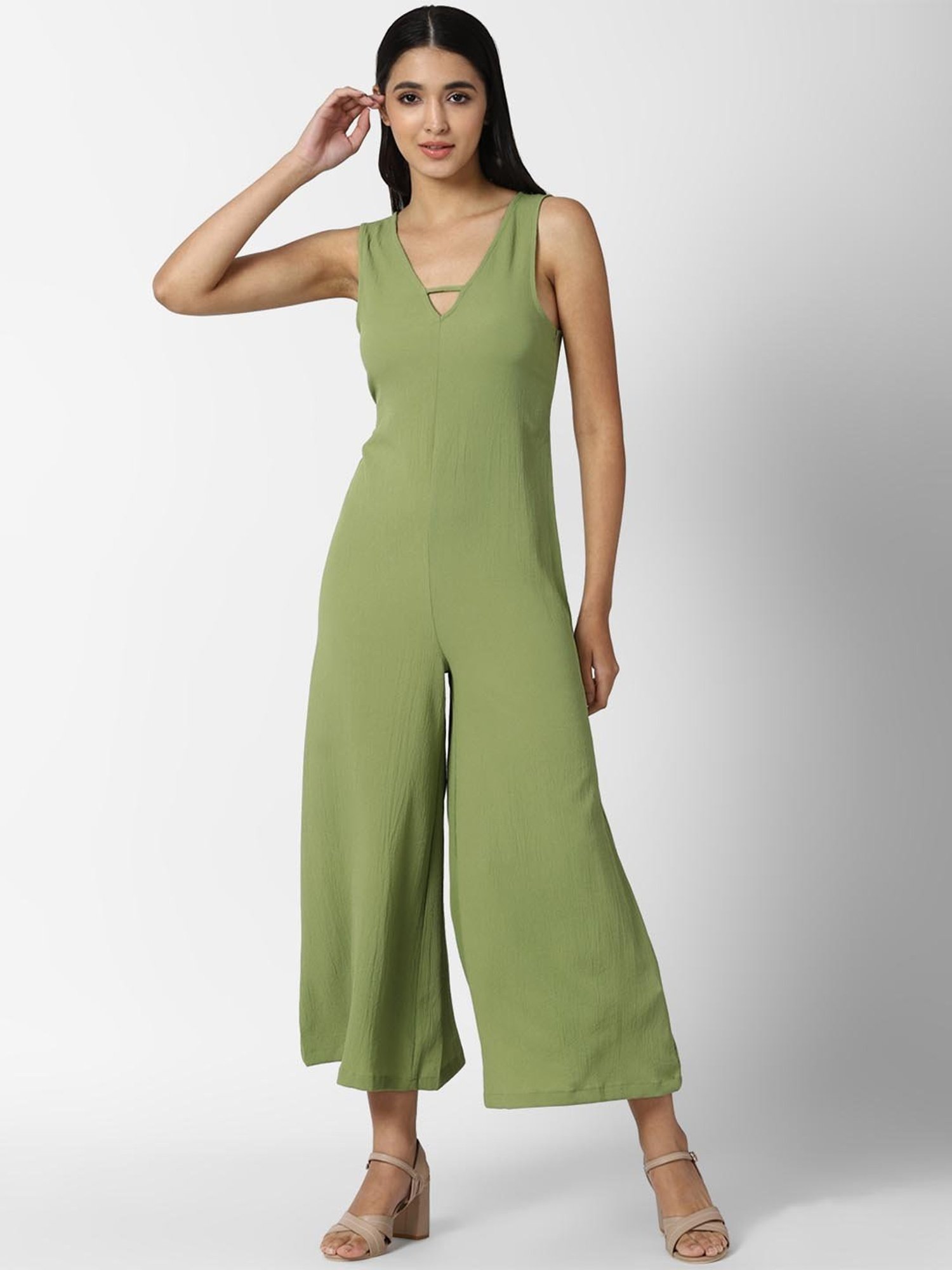 Forever 21 Green Full Length Jumpsuit