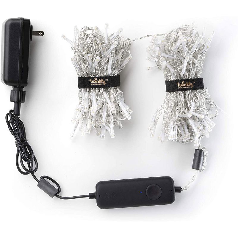 Twinkly 190 LED RGB Multicolor 16x2 ft Color Changing Icicle Lights, Bluetooth and WiFi Controlled, Decorative Lights for Indoor or Outdoors