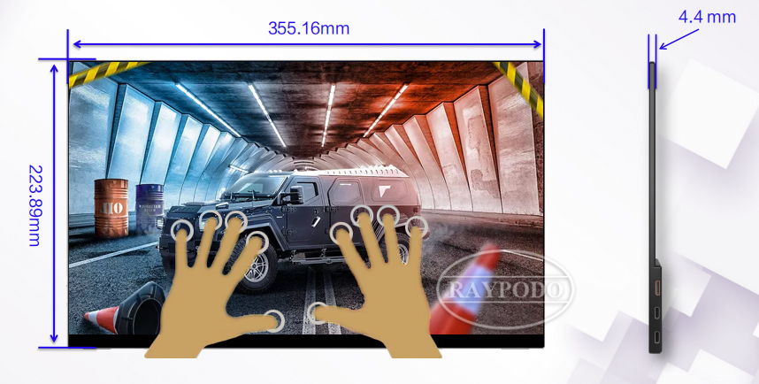 Raypodo New development 15.6 inch 16.1-inch touch screen monitor with Type-C HDMI interface