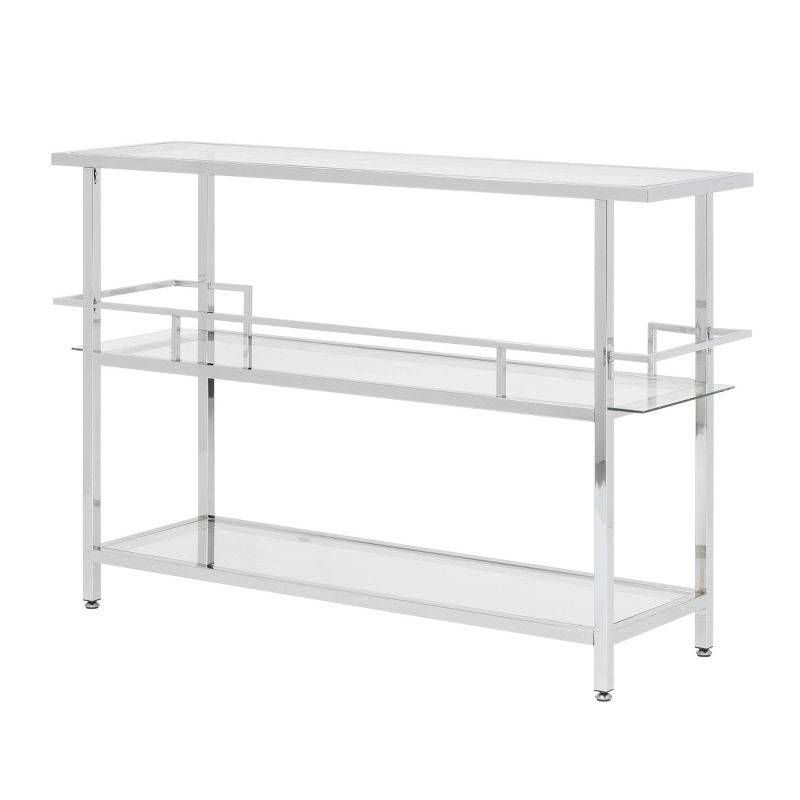 Portico Bar with Clear Glass Chrome - Studio Designs Home