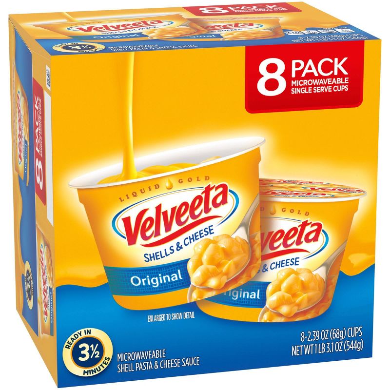 Velveeta Shells & Cheese Original Single Server Microwave Cups - 19.12oz/8pk