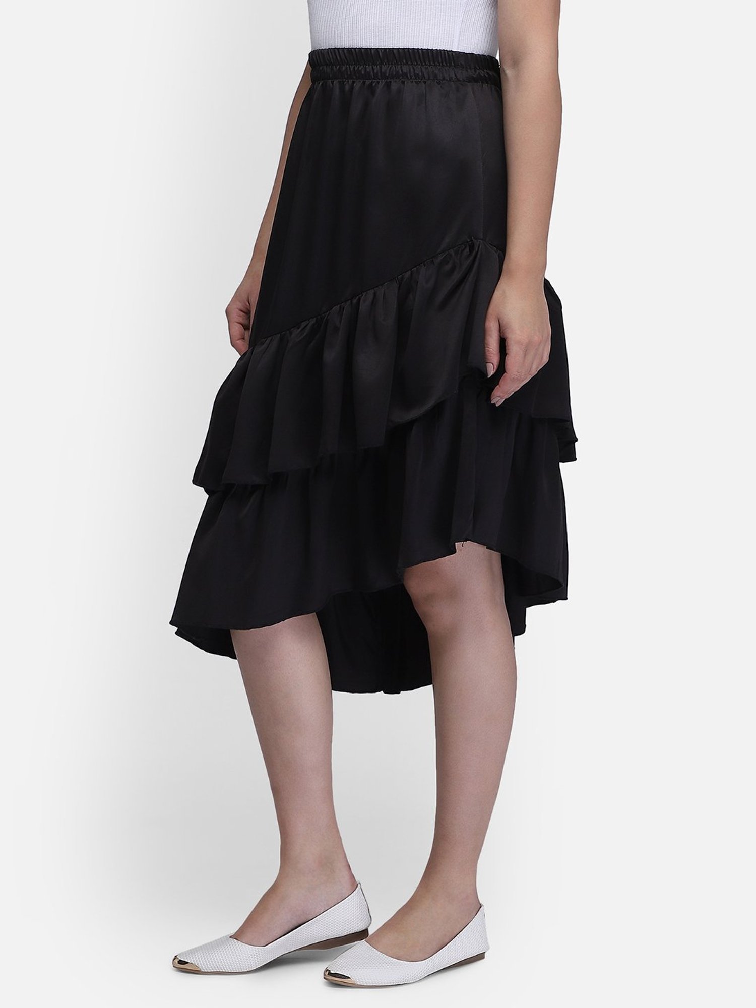 Smarty Pants Black Below Knee Skirt