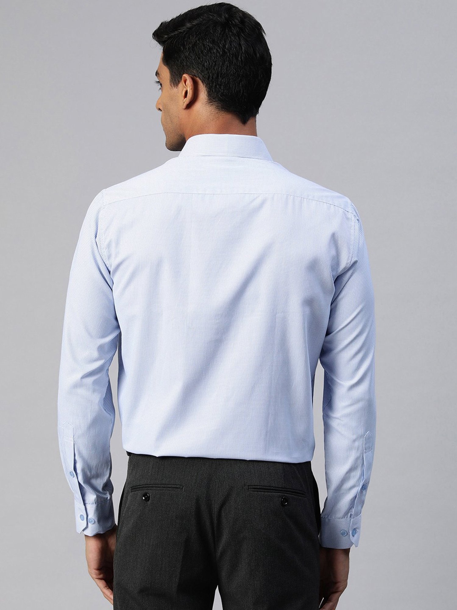 ManQ Blue Regular Fit Check Shirt