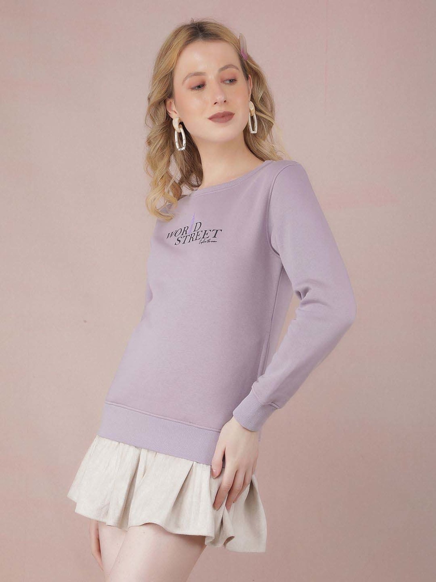 Crimsoune Club Purple Printed Sweatshirt