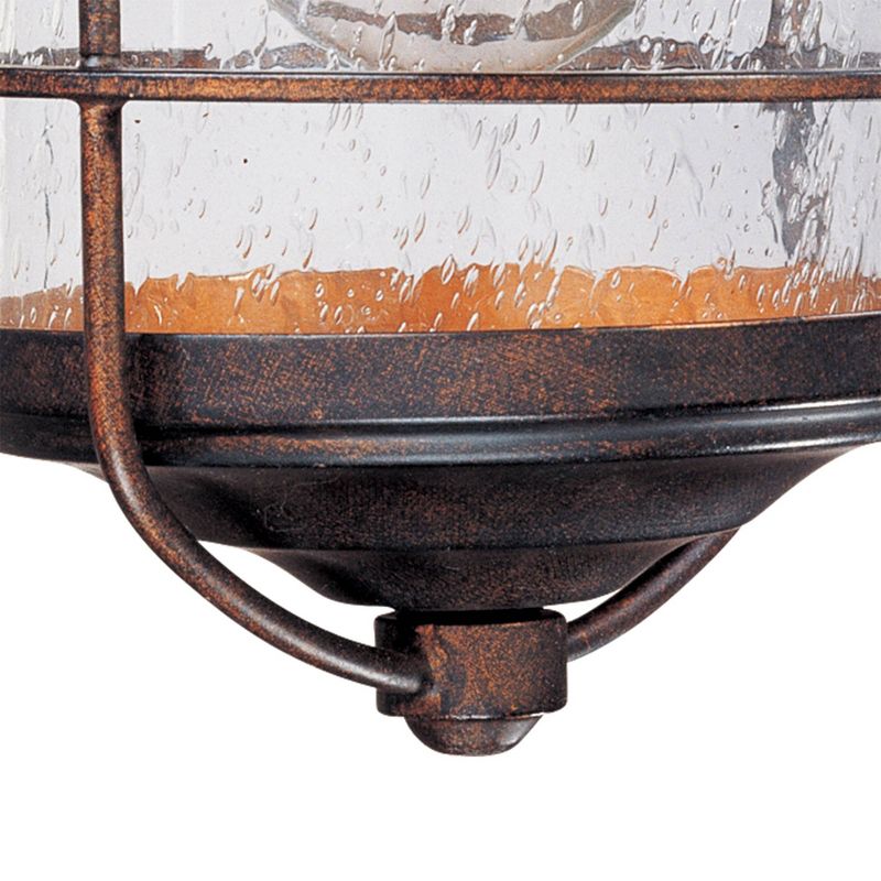 Franklin Iron Works Industrial Rustic Outdoor Light Fixture Vintage Bronze 12" Clear Seedy Glass for Exterior House Porch Patio