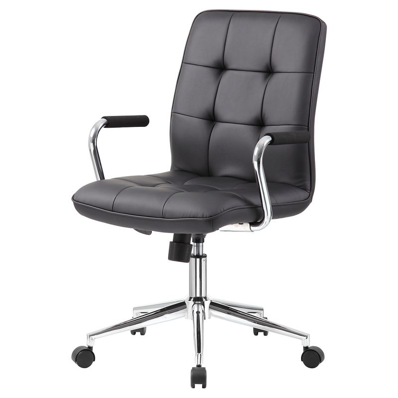 Modern Office Chair with Chrome Arms Black - Boss Office Products